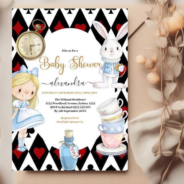 Invitación Alicia mágica en Baby Shower de maravillas (Subido por el creador)