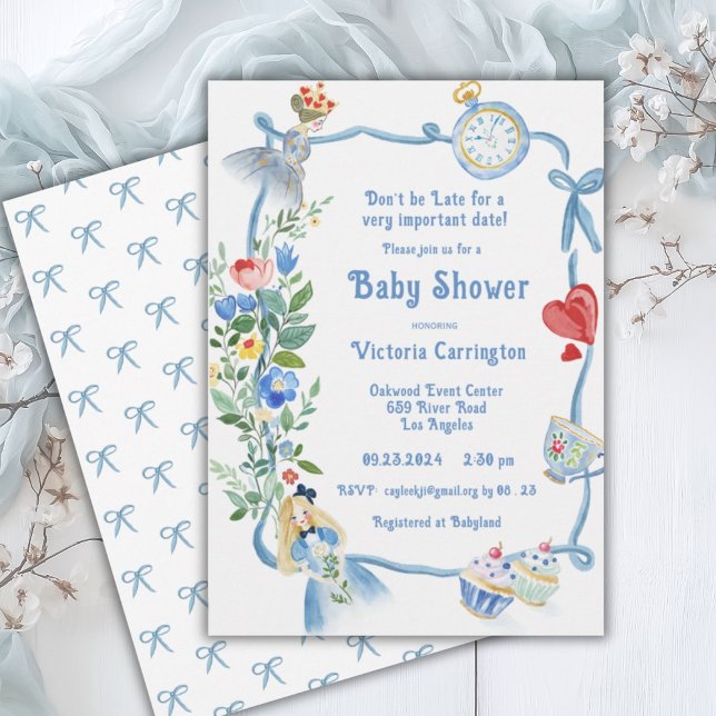Invitación Alicia no llega tarde en Baby Shower de Wonderland (Subido por el creador)