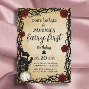 Invitación Alicia por el primer cumpleaños en el país de las