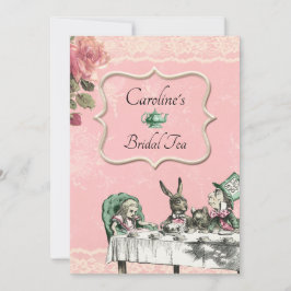 Invitación Alicia Rosa Wonderland Tea Fiesta Bridal