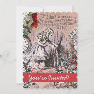 Invitación Alicia sin sentido de la cortina maravilla