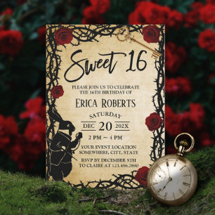 Invitación Alicia ventilado de 16 años en la piel y el Rosa d