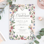 Invitación Alicia Vintage de color de agua en cumpleaños de u<br><div class="desc">Invite a sus huéspedes a su cita más importante con nuestra hermosa y vintage invitación a la fiesta de primer cumpleaños con temática de ONEderland. Perfecto para un cumpleaños de Alicia en el país de las maravillas. El diseño presenta una mezcla de nuestros propios florales originales dibujados a mano y...</div>