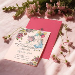 Invitación Alicia Vintage de color de agua en cumpleaños de u<br><div class="desc">Invite a sus huéspedes a su cita más importante con nuestra hermosa y vintage Alicia en 1º cumpleaños con temática de ONEderland. Perfecto para un cumpleaños de Alicia en el país de las maravillas. El diseño presenta una mezcla de nuestros propios florales originales dibujados a mano y obras de arte....</div>