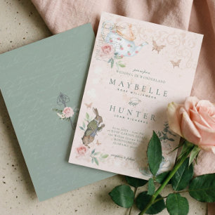 Invitación Alicia Vintage De La Tierra De Las Maravillas En E