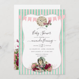 Invitación Alicia Vintage de moda en Baby Shower de Maravilla