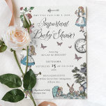 Invitación Alicia Vintage En Baby Shower De Wonderland Fairyt<br><div class="desc">Invite a sus huéspedes a una cita muy importante con nuestra hermosa invitación a la ducha de bebé con la temática de Alice in Wonderland. Perfecto para un fiesta de ducha con motivos de Alicia en el País de las Maravillas. El diseño presenta una mezcla de nuestros propios florales originales...</div>