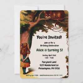 Invitación Alicia vintage en cumpleaños de Maravilla