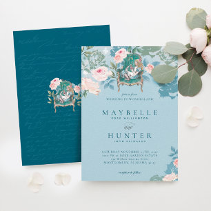 Invitación Alicia Vintage en el Boda de rosas rosadas de Mara