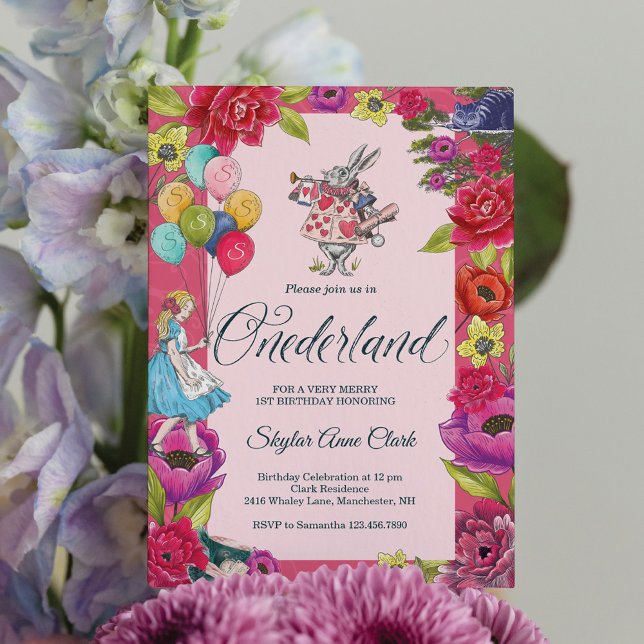 Invitación Alicia Vintage tardía en Australia (Don't Be Late Vintage Alice In Onederland Invitation)