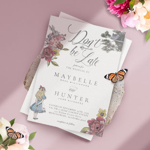 Invitación Alicia Vintage tardía en el Boda del país de las m