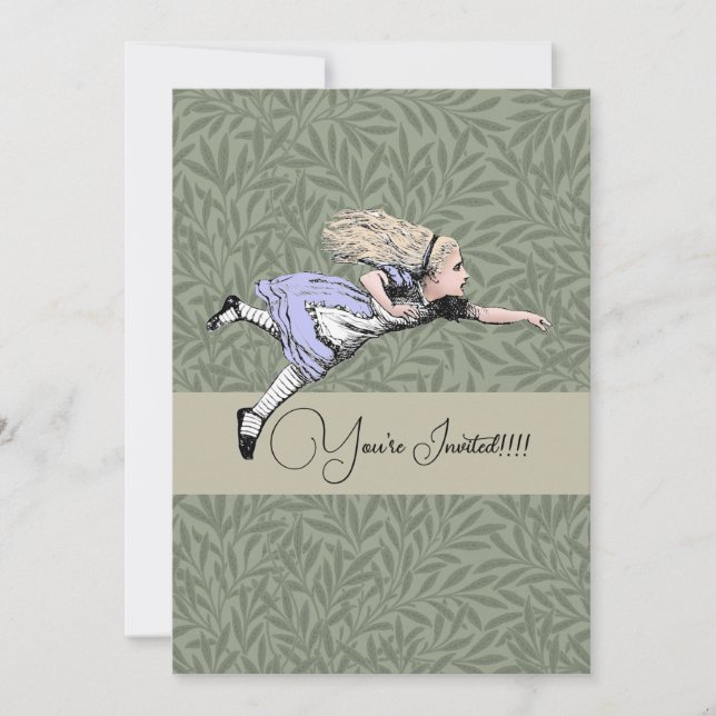 Invitación Alicia voladora en el país de las maravillas miran (Anverso)