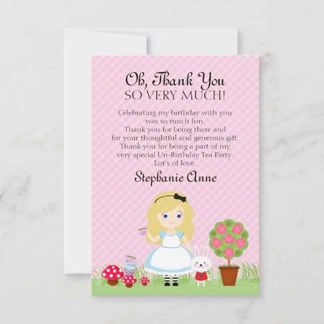 Invitación Alicia y su fiesta del té (Anverso)