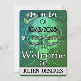 Invitación Alien Desires Halloween