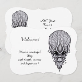 Invitación Alien Face , Agrega tu texto