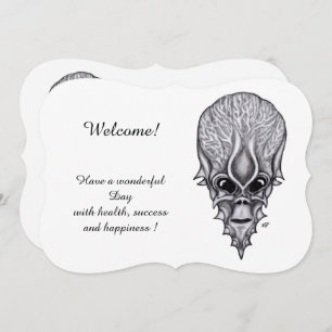 Invitación Alien Face , Agrega tu texto