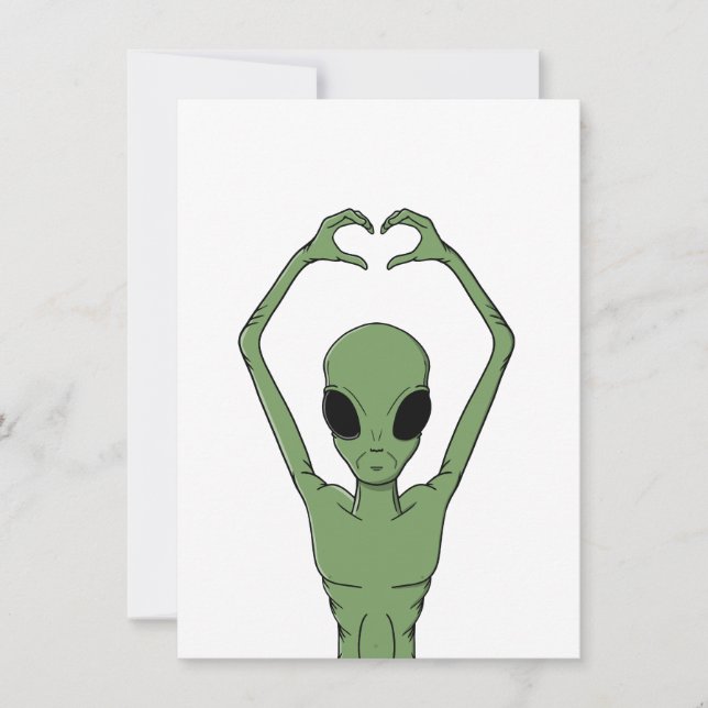 Invitación Alien Heart Pose (Anverso)