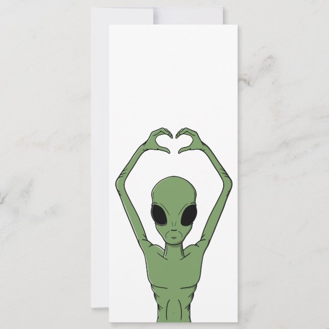 Invitación Alien Heart Pose (Anverso)