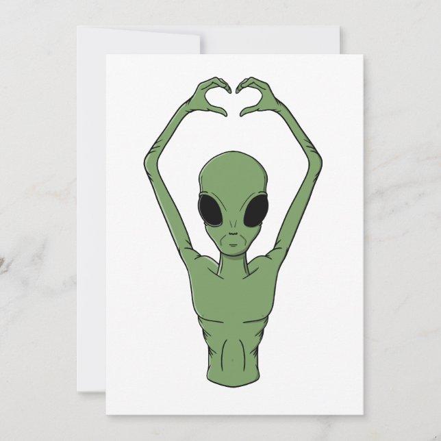 Invitación Alien Heart Pose (Anverso)