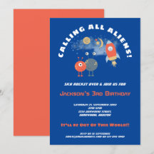 Aliens Spaceship Personalizado Boy 3 cumpleaños az