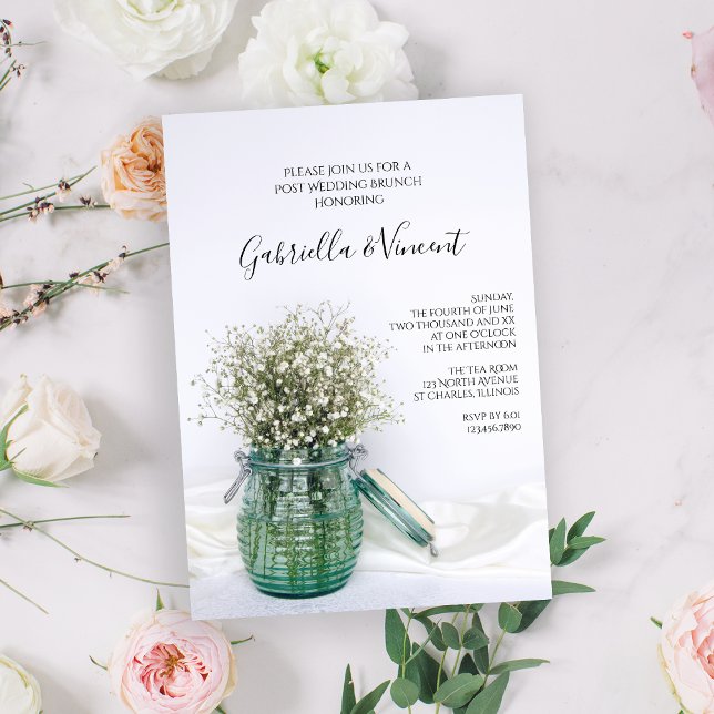 Invitación Aliento de Bebé Blanco en Tarro Azul Brunch Post B (Subido por el creador)