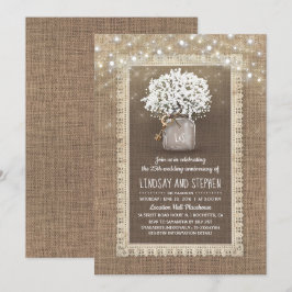 Invitación Aliento de Bebé en Tarro de Mason para Boda Rústic