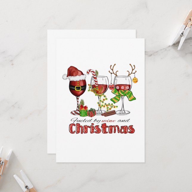 Invitación Alimentado por el vino y los Navidades (Anverso/Reverso In Situ)