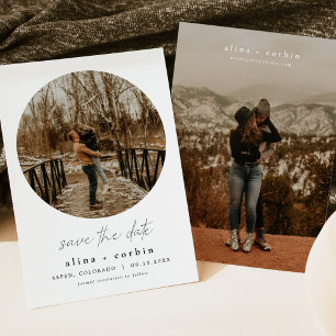 Invitación ALINA Foto Minimalista moderna de redondeo salva l