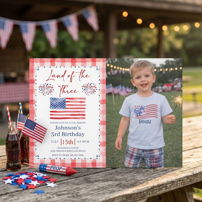 Invitación All American 3rd Birthday Photo Invitation (Subido por el creador)
