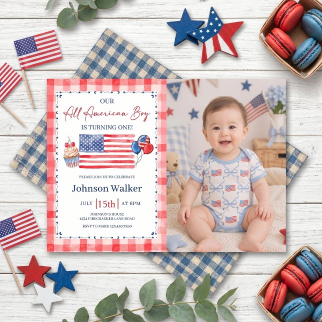 Invitación All American Birthday Photo Invitation (Subido por el creador)