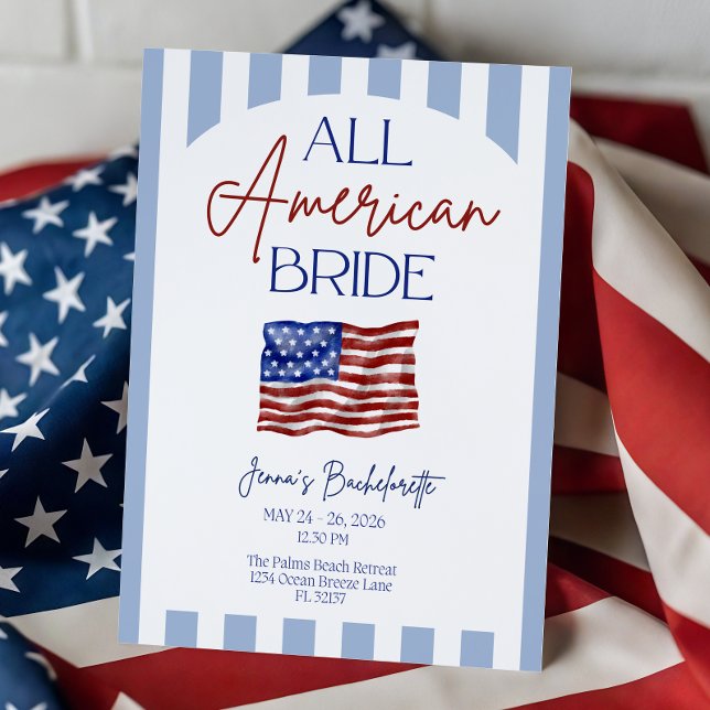 Invitación All American Bride Bachelorette Invitation (Subido por el creador)