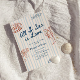 Invitación All I Sea is Love Coastal Bridal Shower Invitation