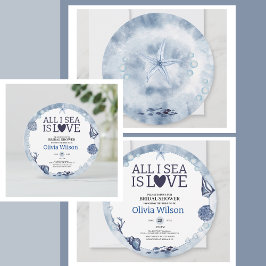 Invitación All I Sea Is Love Nautical Bridal Shower Seashell 