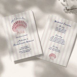 Invitación All I Sea is Love Pink Navy Bachelorette