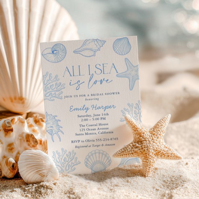 Invitación All I sea Is Love Seashells Bridal Shower (Subido por el creador)