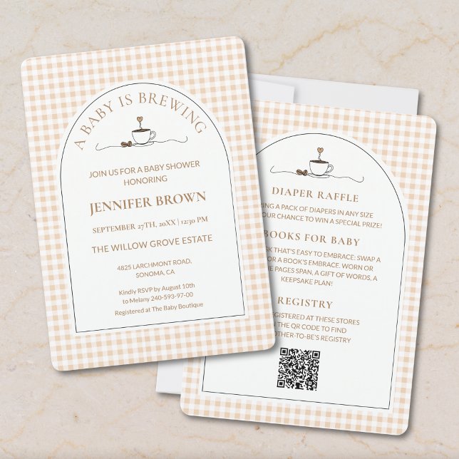 Invitación All in One A Baby Is Brewing Coffee Baby Shower (Subido por el creador)