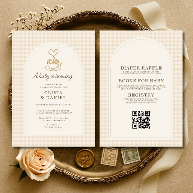 Invitación All in One Baby is Brewing Coffee Couples Shower (Subido por el creador)