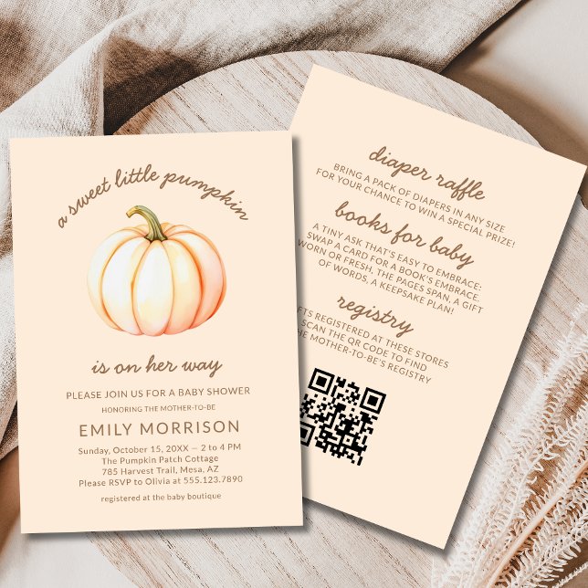 Invitación All in One Boho Sweet Little Pumpkin Baby Shower (Subido por el creador)