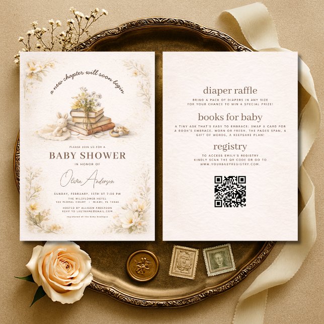 Invitación All in One Book New Chapter Begins Baby Shower (Subido por el creador)