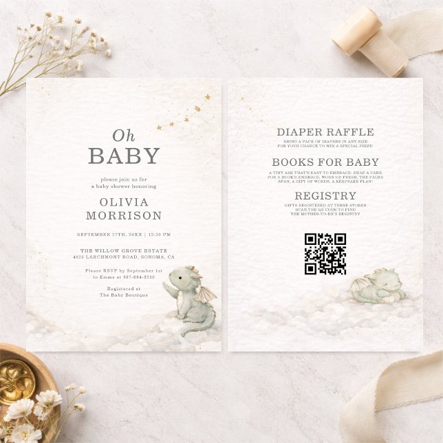 Invitación All in One Dragon Storybook Baby Shower (Subido por el creador)