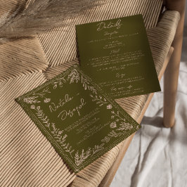Invitación All In One Drawn Grasslands Floral Garden Wedding