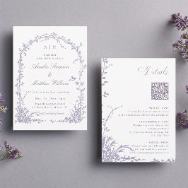 Invitación All in One Lavender Botanical Arch Garden Wedding