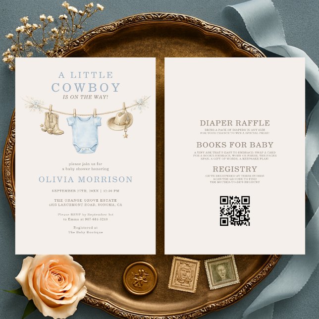 Invitación All in One Little Cowboy Clothesline Baby Shower (Subido por el creador)