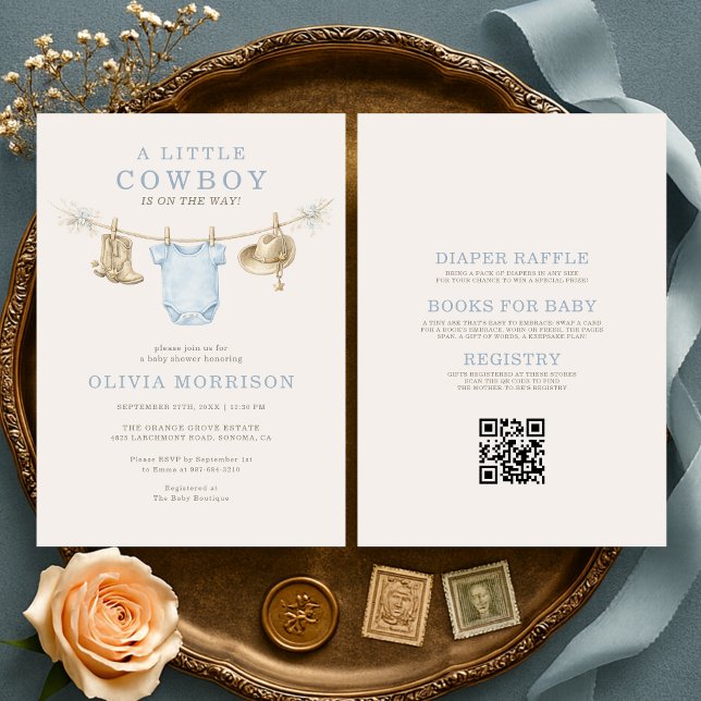 Invitación All in One Little Cowboy Clothesline Baby Shower (Subido por el creador)