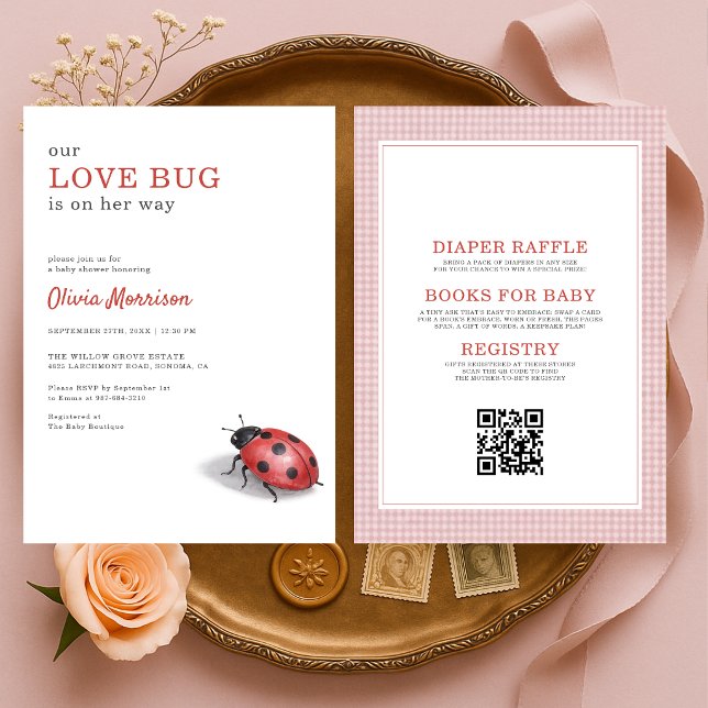 Invitación All in One Love Bug Ladybug Baby Shower (Subido por el creador)