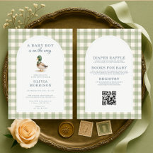 All in One Mallard Duck Gingham Baby Shower