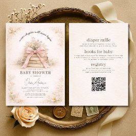 Invitación All in One New Chapter Begins Bow Baby Shower