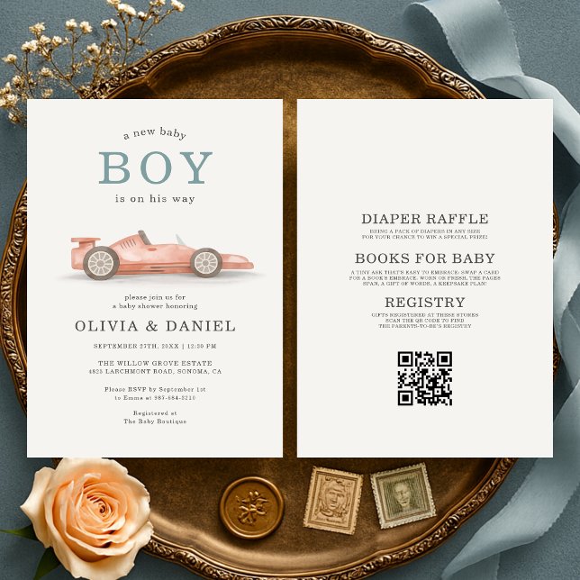Invitación All in One Race Car Couples Baby Shower (Subido por el creador)
