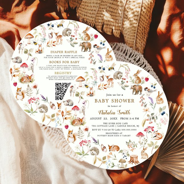 Invitación All in One Watercolor Woodland Animals Baby Shower (Subido por el creador)