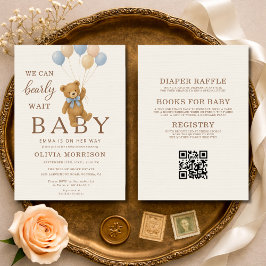 Invitación All in One We Can Bearly Wait Baby Shower
